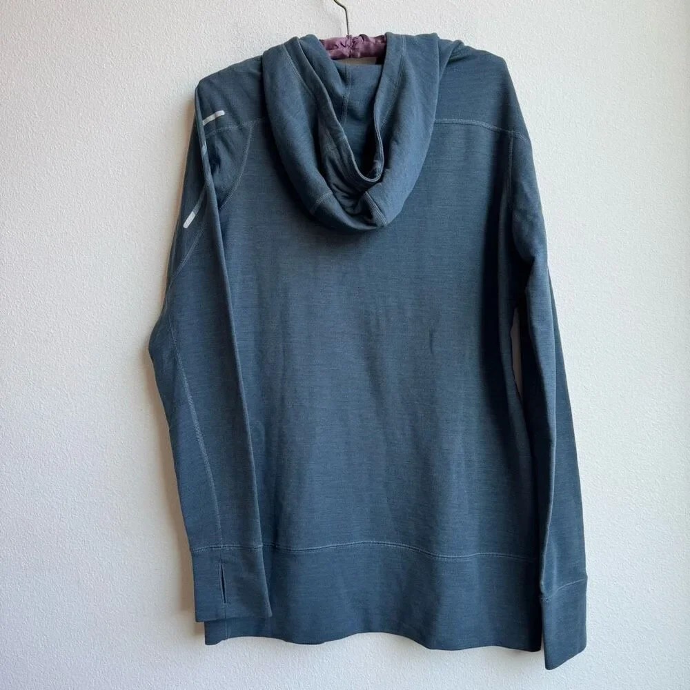 Nike Training Wool Blend Running Hooded Long Torse Hoodie Gray Size Medium